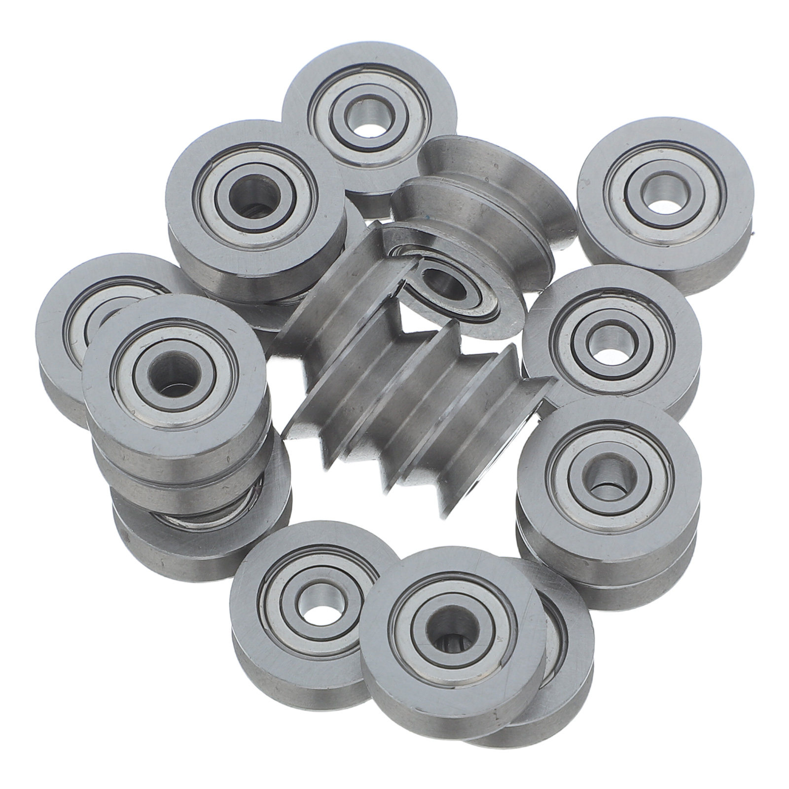 Linear Rail - 20Pcs Carbon Steel V Groove Bearing