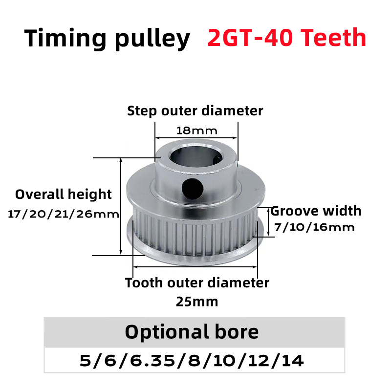 2GT 2M 40Teeth GT2 40T Timing  - đánh giá và giá Gt2 Pulley