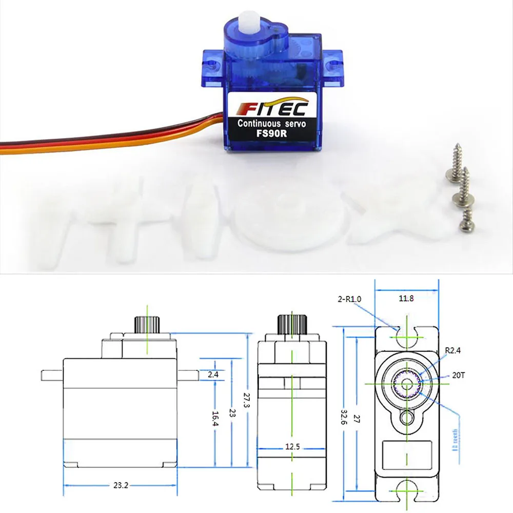 Feetech Mini FS90R Micro Servo - đánh giá và giá Servo 9G