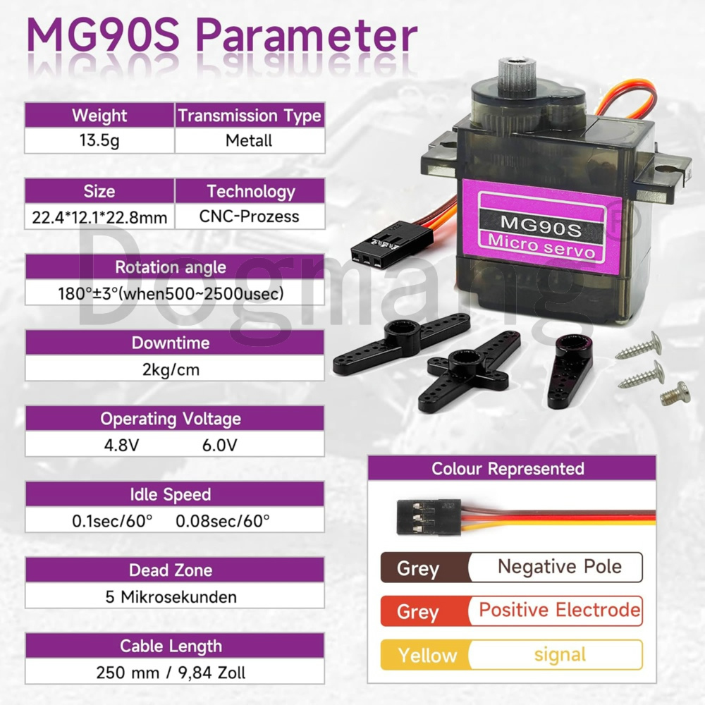 MG90S Servo 1/2/4/10/20/50 Pcs - đánh giá và giá Servo 9G